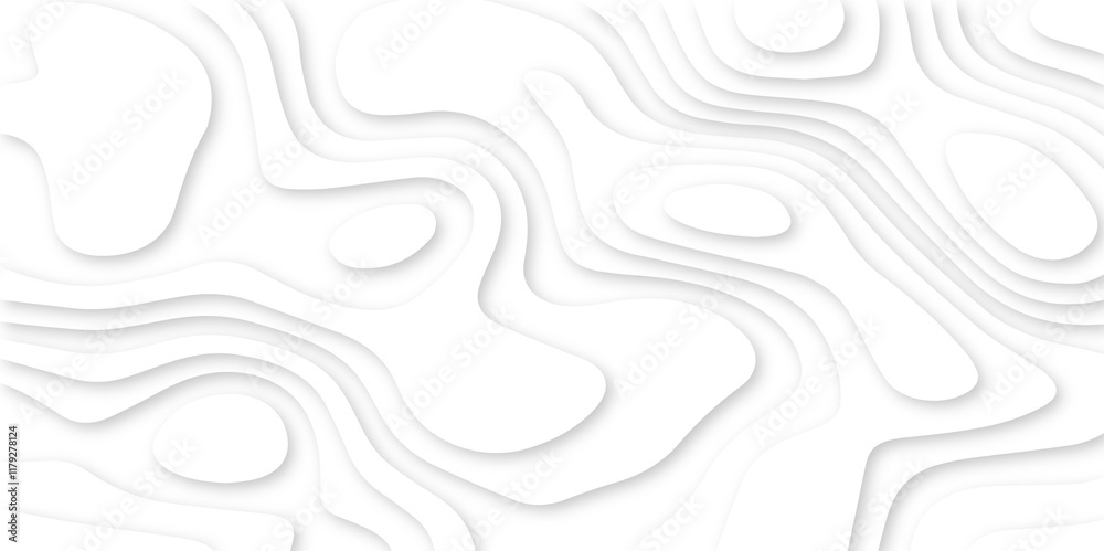Abstract White Paper cut background. Modern 3d Paper cut background. Geometric map relief texture with curved layers and shadow. Topographic canyon map light relief texture. Vector illustration. Abstract White Paper cut background. Modern 3d Paper cut background. Geometric map relief texture with curved layers and shadow. Topographic canyon map light relief texture. Vector illustration.