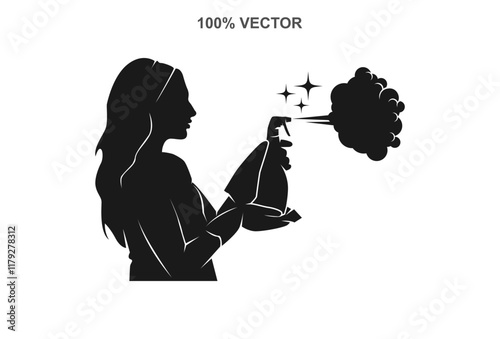 Cleaning Lady Service Woman Maid. logo icon cleaning