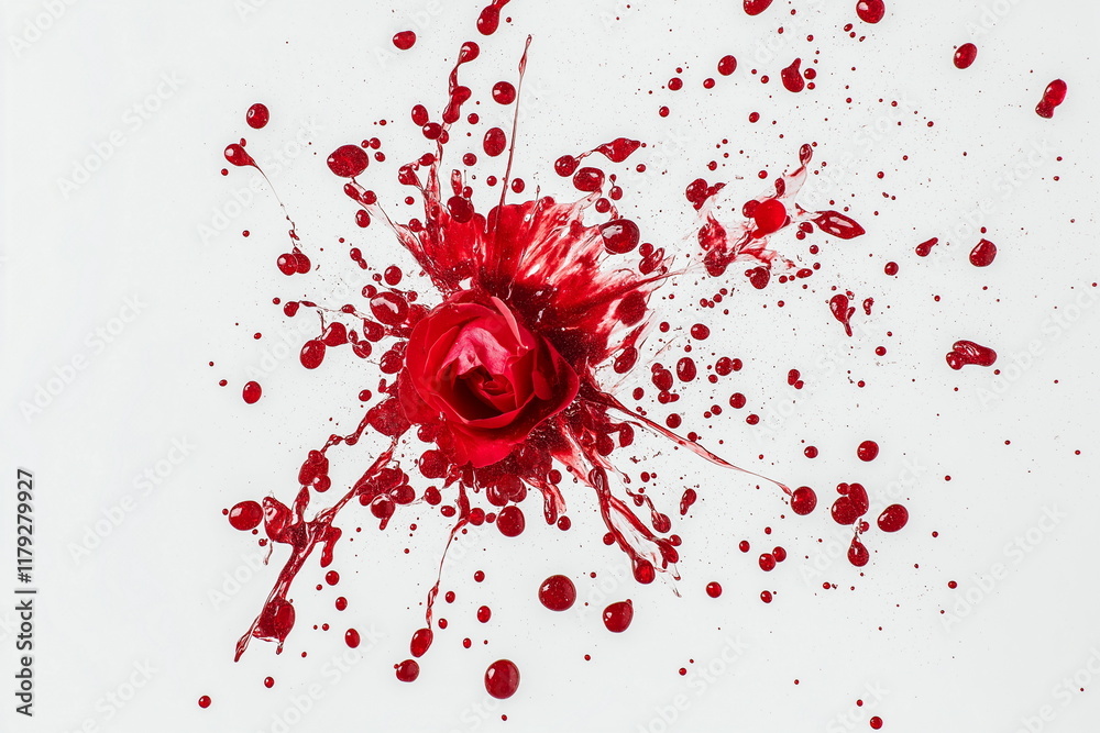 Dynamic red rose splash art studio setting photography minimalist background close-up view vibrant emotions Dynamic red rose splash art studio setting photography minimalist background close-up view vibrant emotions
