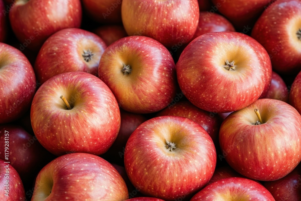 Red apples piled high, orchard background, healthy snack Red apples piled high, orchard background, healthy snack
