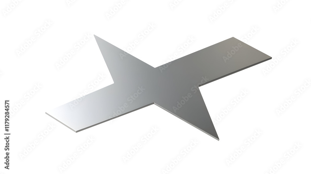 Metallic Cross Design: A Sleek, Modern, and Geometrically Intriguing Silver Cross. The cross's unique design adds a touch of modern sophistication., cut out,transparent background Metallic Cross Design: A Sleek, Modern, and Geometrically Intriguing Silver Cross. The cross's unique design adds a touch of modern sophistication., cut out,transparent background