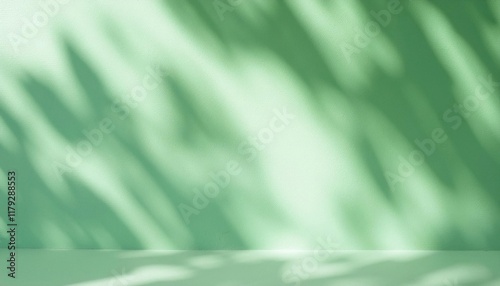 Serene Green Leaf Shadows: A Minimalist Background
