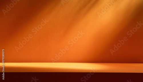 Warm Orange Wall with Shelf: A Minimalist Background