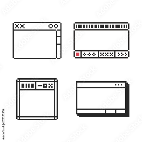 windows ui frame pixel art