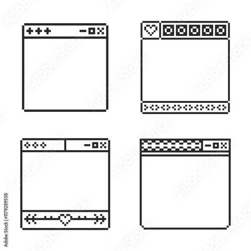 windows ui frame pixel art