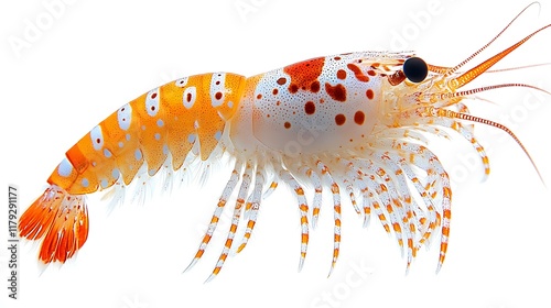 Wallpaper Mural Vibrant orange and white spotted shrimp isolated on white background. Torontodigital.ca
