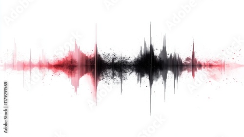 Glowing modern wave lines on white, futuristic sound waves.