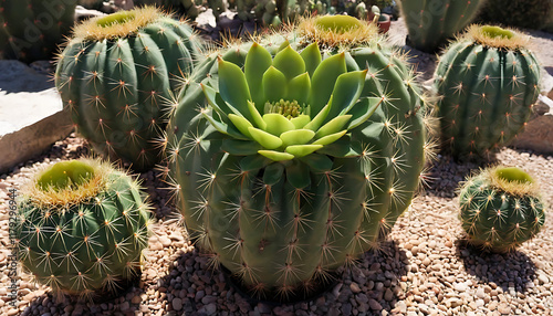 cactus with small pabble in desert
 photo