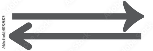 Left arrow icon. Red arrow to the left / vector, isolated on white background. Red large forward or left pointing solid long arrow icon sketched as vector symbol