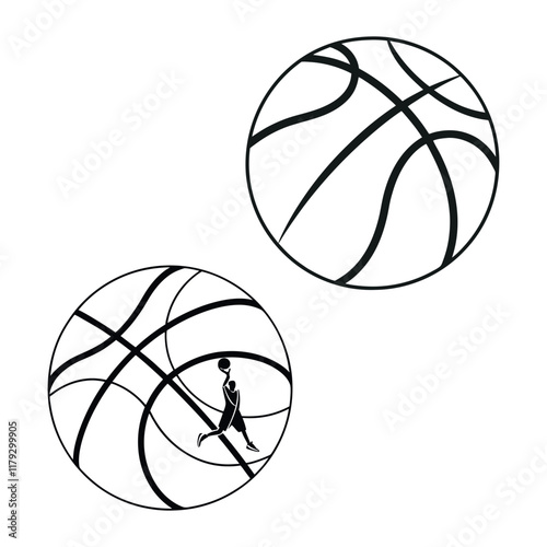 Unique basketball logo Modern and minimalist vector and abstract logo