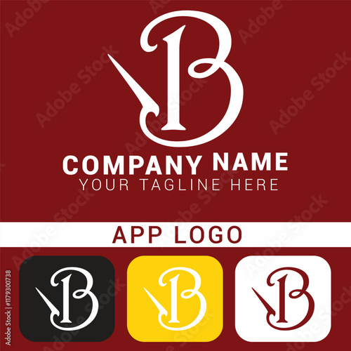 B app logo design template, B logo design, B app logo design
