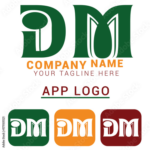 DM app logo design template, dm logo design, DM app logo