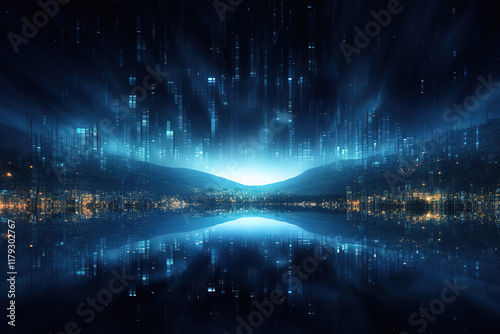 Fantastic Abstract background representing data particles in a technological environment