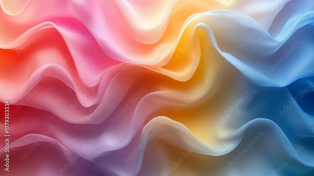 Obraz premium Abstract Rainbow Fabric Texture: A Colorful Wave of Softness
