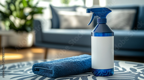 Wallpaper Mural A sleek spray bottle blanked label in the living room Torontodigital.ca