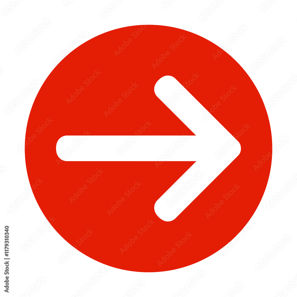 Pfeil Icon nach rechts - Roter Button Pfeil Icon nach rechts - Roter Button