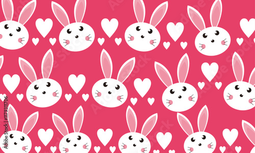 Bunny cartoon print for kids seamless texture