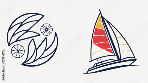 Nautical Design with Floral Motif photo