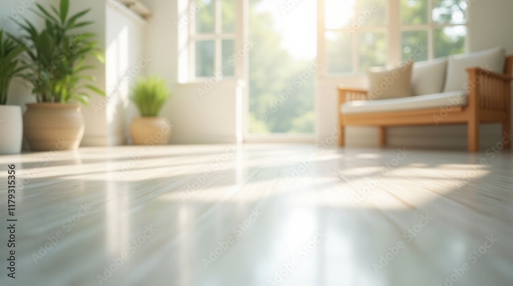 Fototapeta premium freshly polished floor in a bright room