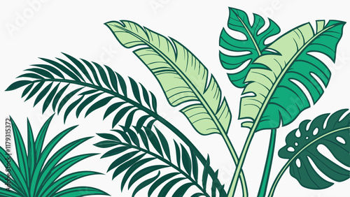 Vibrant Tropical Leaf Design for a Summery Mood