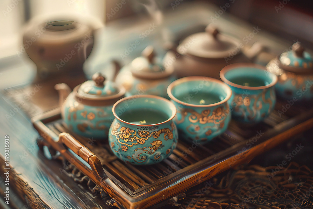 Experience the serene elegance of a traditional Japanese tea ceremony geneative ai image Experience the serene elegance of a traditional Japanese tea ceremony geneative ai image