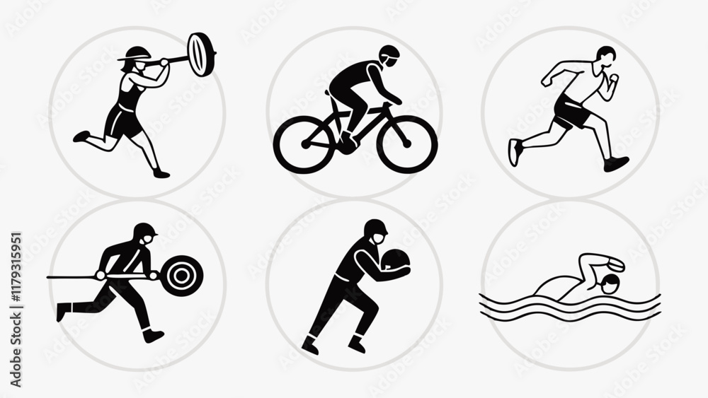 Fototapeta premium Diverse Active People Engaging in Various Sports and Activities During a Pandemic