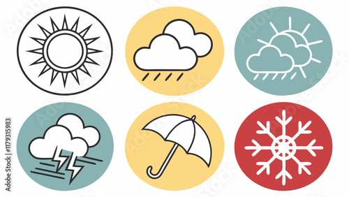Simple Weather Icons Set for Various Uses