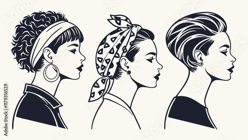 Stylish Profile Portraits of Women in Vintage Inspired Styles