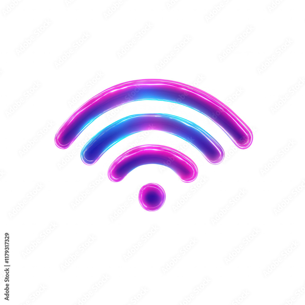 Vibrant and modern WiFi symbol showcasing connectivity and digital communication., isolated on a transparent background. Vibrant and modern WiFi symbol showcasing connectivity and digital communication., isolated on a transparent background.