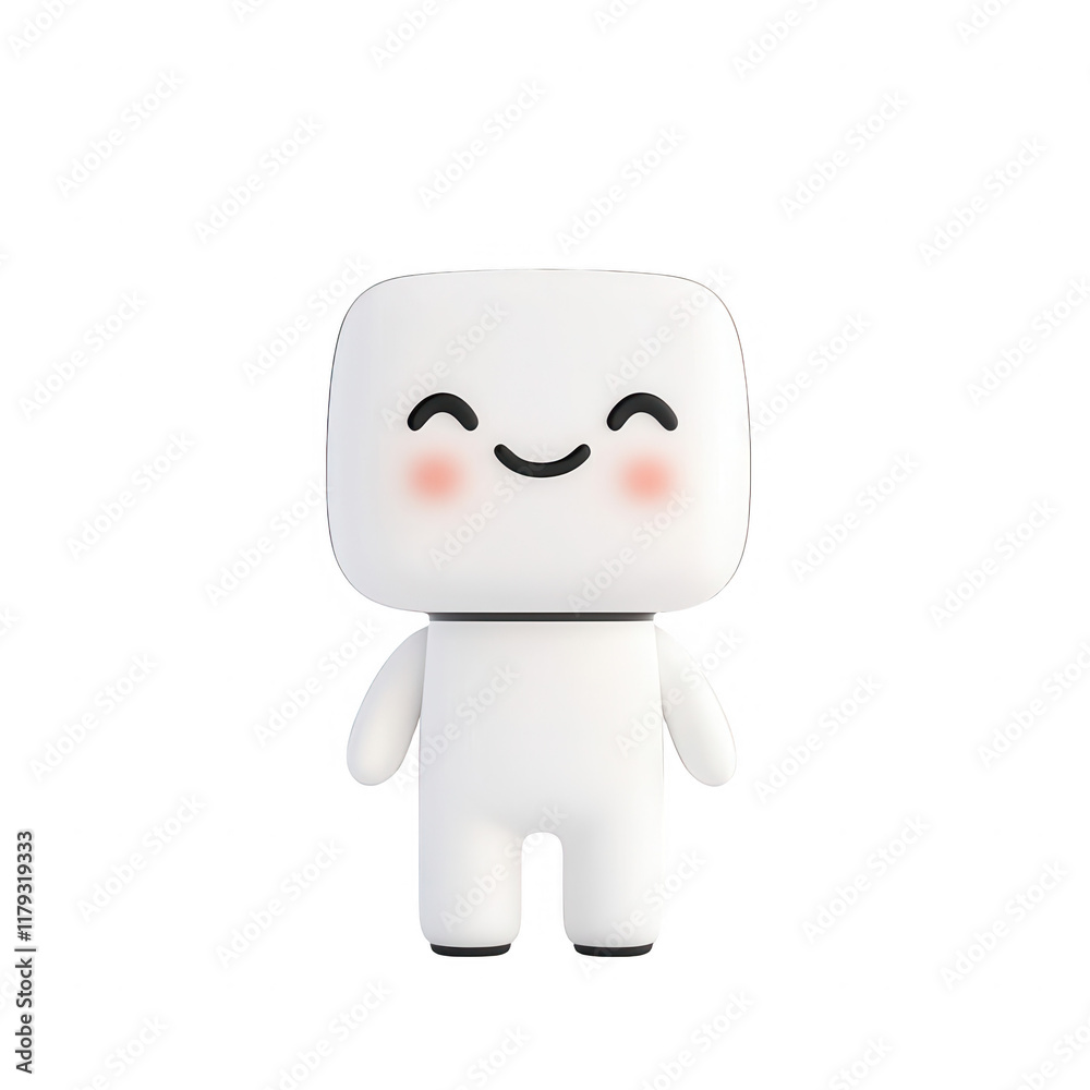 Fototapeta premium A cheerful, smiling character figure ideal for creative and playful designs., isolated on a transparent background.