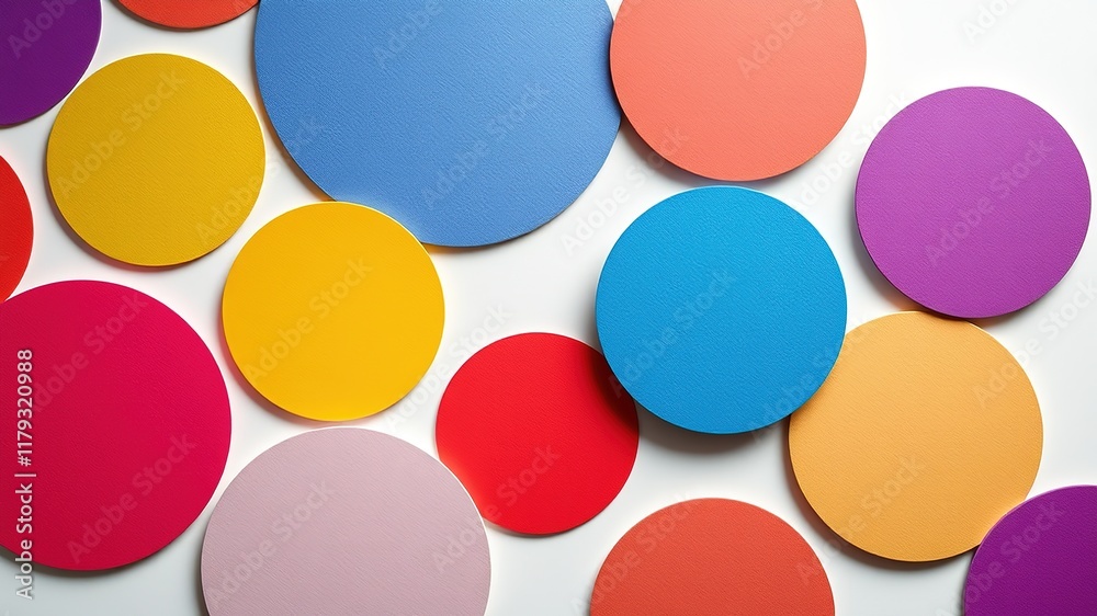 Diagonal Round Stickers Mockup - Geometric Design Diagonal Round Stickers Mockup - Geometric Design