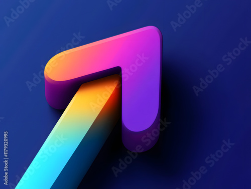 Upward Blue Gradient Arrow: A Dynamic Vector Symbol of Growth and Progress