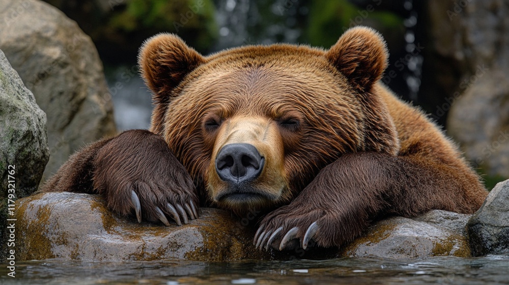 An impressive portrayal of a brown bear reveals its strong presence, with a penetrating gaze that emphasizes the majesty of this incredible creature. An impressive portrayal of a brown bear reveals its strong presence, with a penetrating gaze that emphasizes the majesty of this incredible creature.