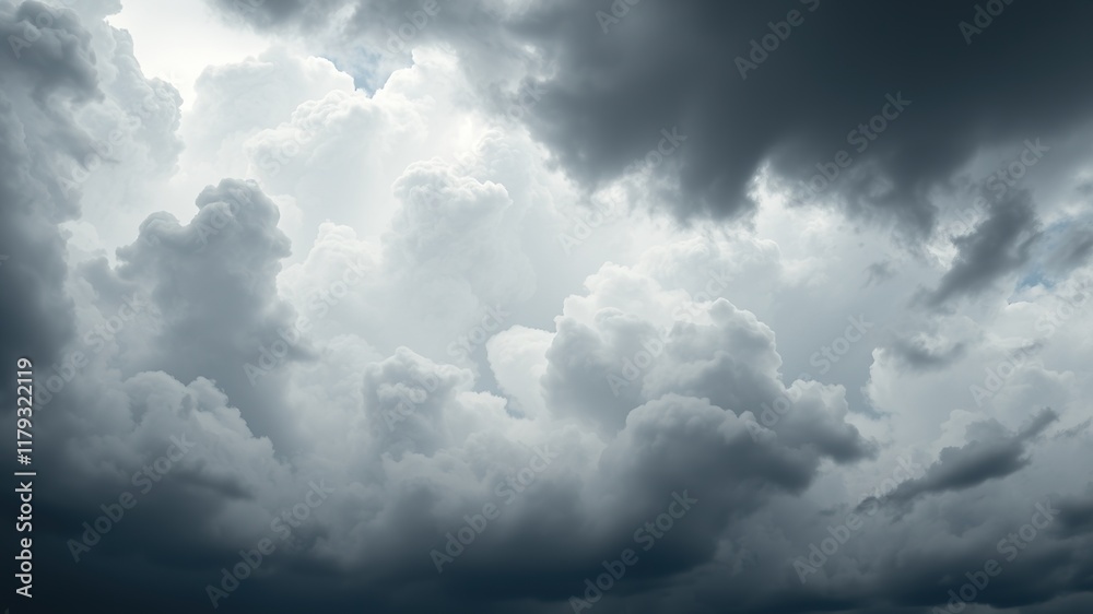 Obraz premium Dramatic Storm Clouds, Dark Sky, Bright Colors, Photorealistic