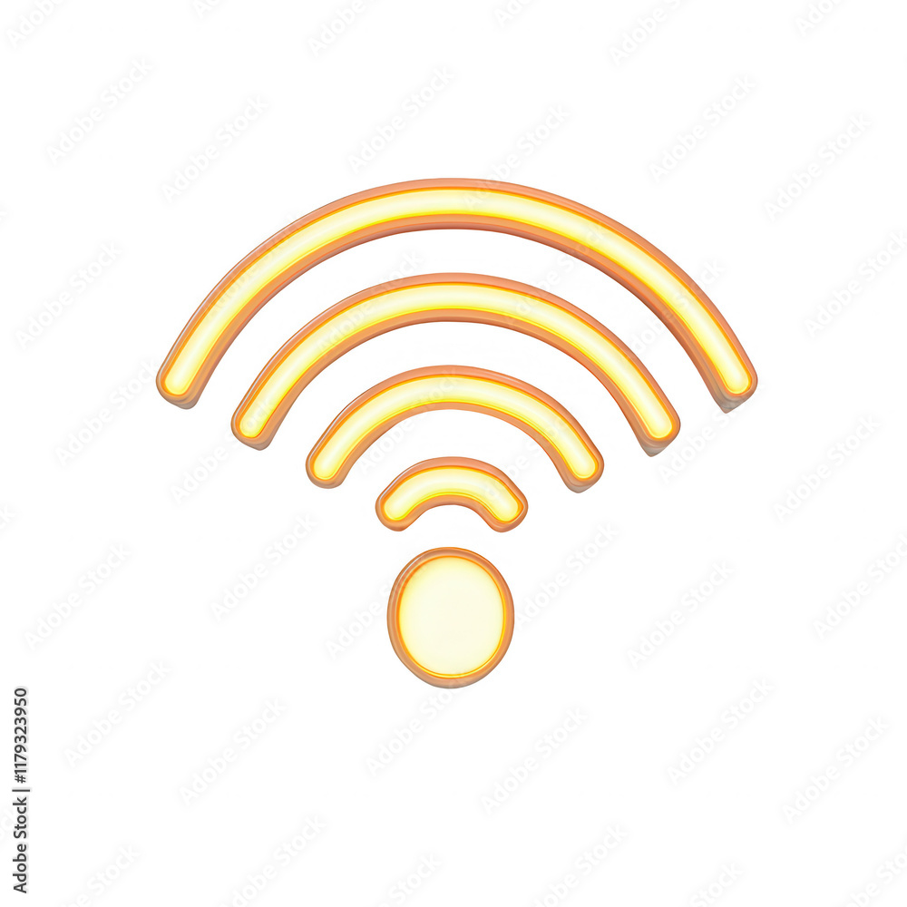 A modern Wi-Fi signal icon in vibrant colors for digital and tech-themed designs., isolated on a transparent background. A modern Wi-Fi signal icon in vibrant colors for digital and tech-themed designs., isolated on a transparent background.