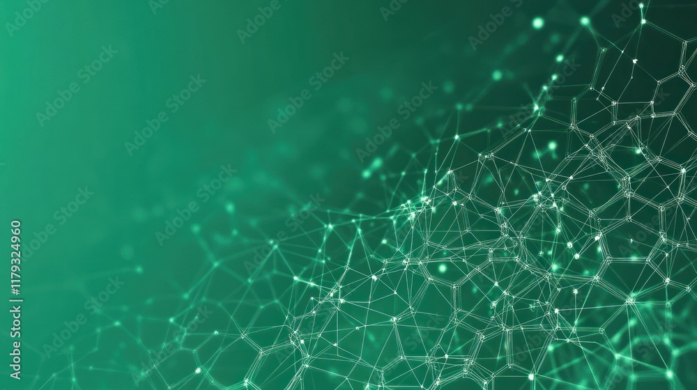 Obraz premium Abstract green network connection background.