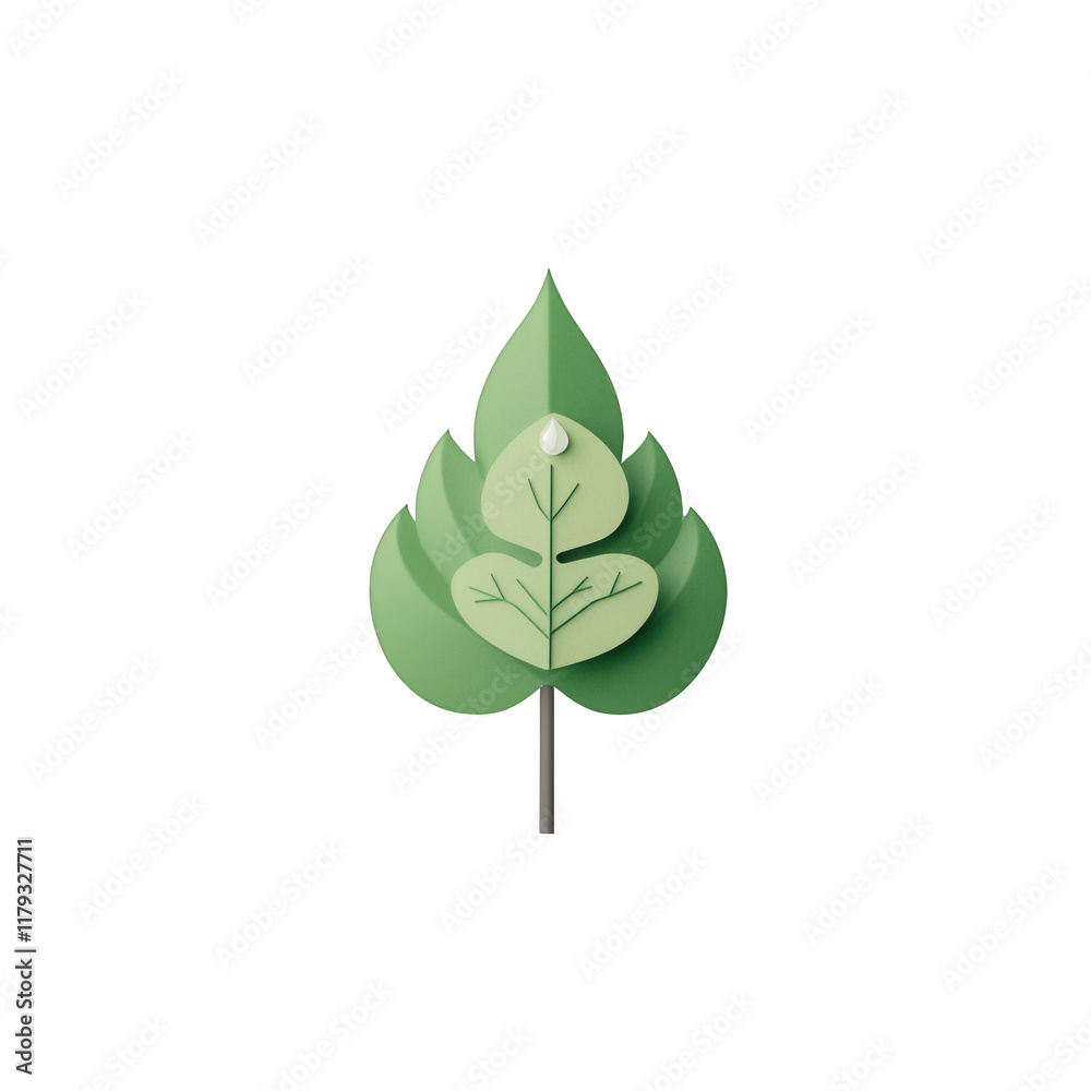A vibrant, stylized leaf design representing nature and growth., isolated on a transparent background. A vibrant, stylized leaf design representing nature and growth., isolated on a transparent background.