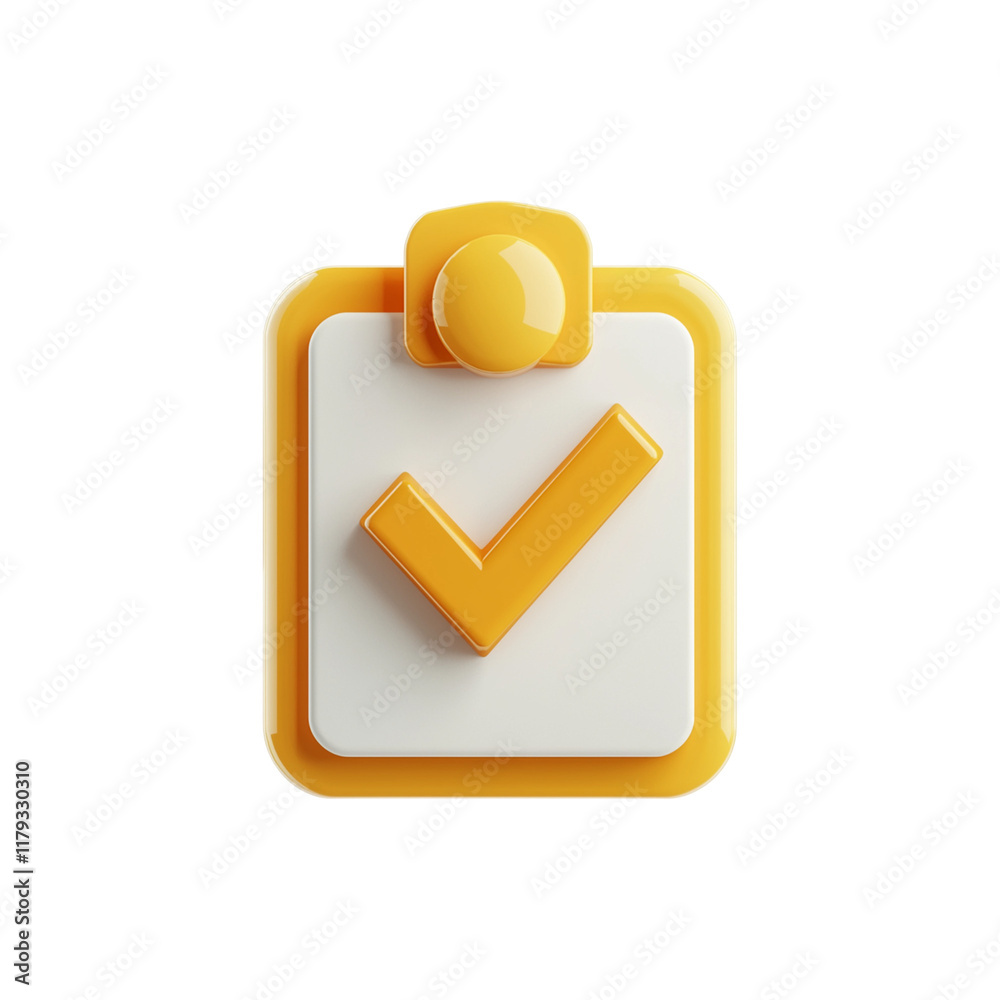 3D icon of check mark on clipboard png 3D icon of check mark on clipboard png
