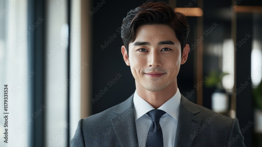 Portrait of a smiling Asian businessman in a suit. Portrait of a smiling Asian businessman in a suit.