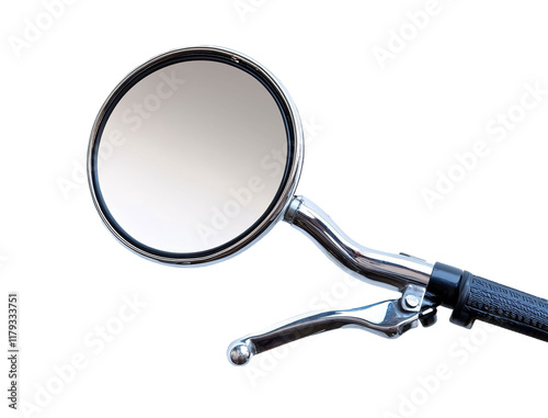 Clear Bicycle Rearview Mirror for Safety Isolated on White Background