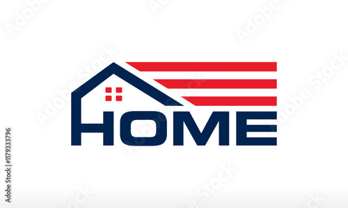USA House Logo Design America House Logo Patriotic House Logo USA Flag House Logo United State of America Real Estate Logo Design Vector Icon Symbol Silhouette Illustration brand identity Business