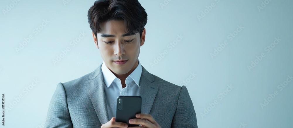Businessman using smartphone. Businessman using smartphone.
