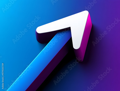 Upward Blue Gradient Arrow: A Dynamic Vector Symbol of Growth and Progress