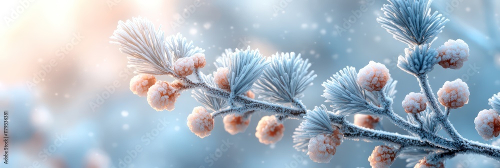 Fototapeta premium Winter Wonderland: A Frosty Branch