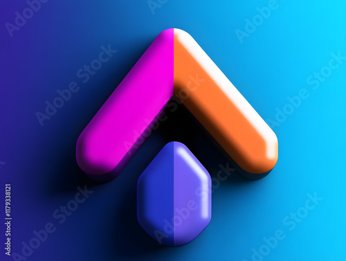 Upward Blue Gradient Arrow: A Dynamic Vector Symbol of Growth and Progress