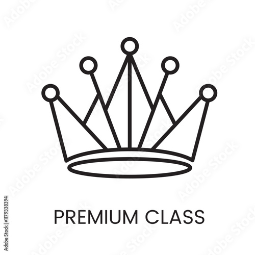 An icon of a crown in vector, symbolizing premium status or exclusive services, with an editable stroke