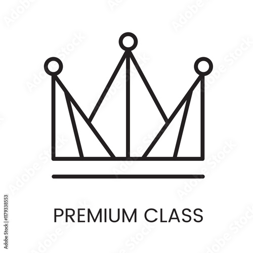 An icon of a crown with horizontal bands in vector, representing premium status and elegance, with an editable stroke