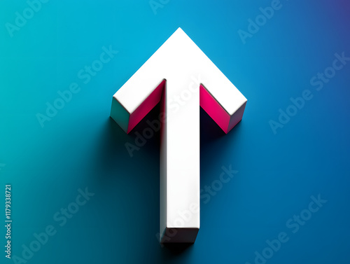 Upward Blue Gradient Arrow: A Dynamic Vector Symbol of Growth and Progress