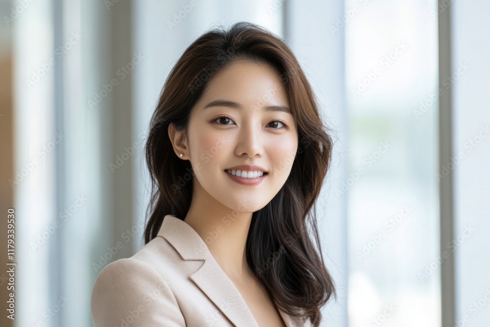 Portrait of a smiling Asian businesswoman. Portrait of a smiling Asian businesswoman.