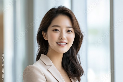 Portrait of a smiling Asian businesswoman. Free Download Portrait of a smiling Asian businesswoman. - GFXLoad